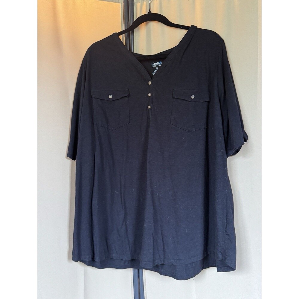 Croft & Barrow Women's Black Top Size 3X